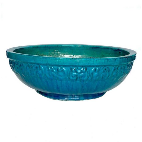 Wide Round Bowl Planter 24"D x 9" H ..Color: Marble Green